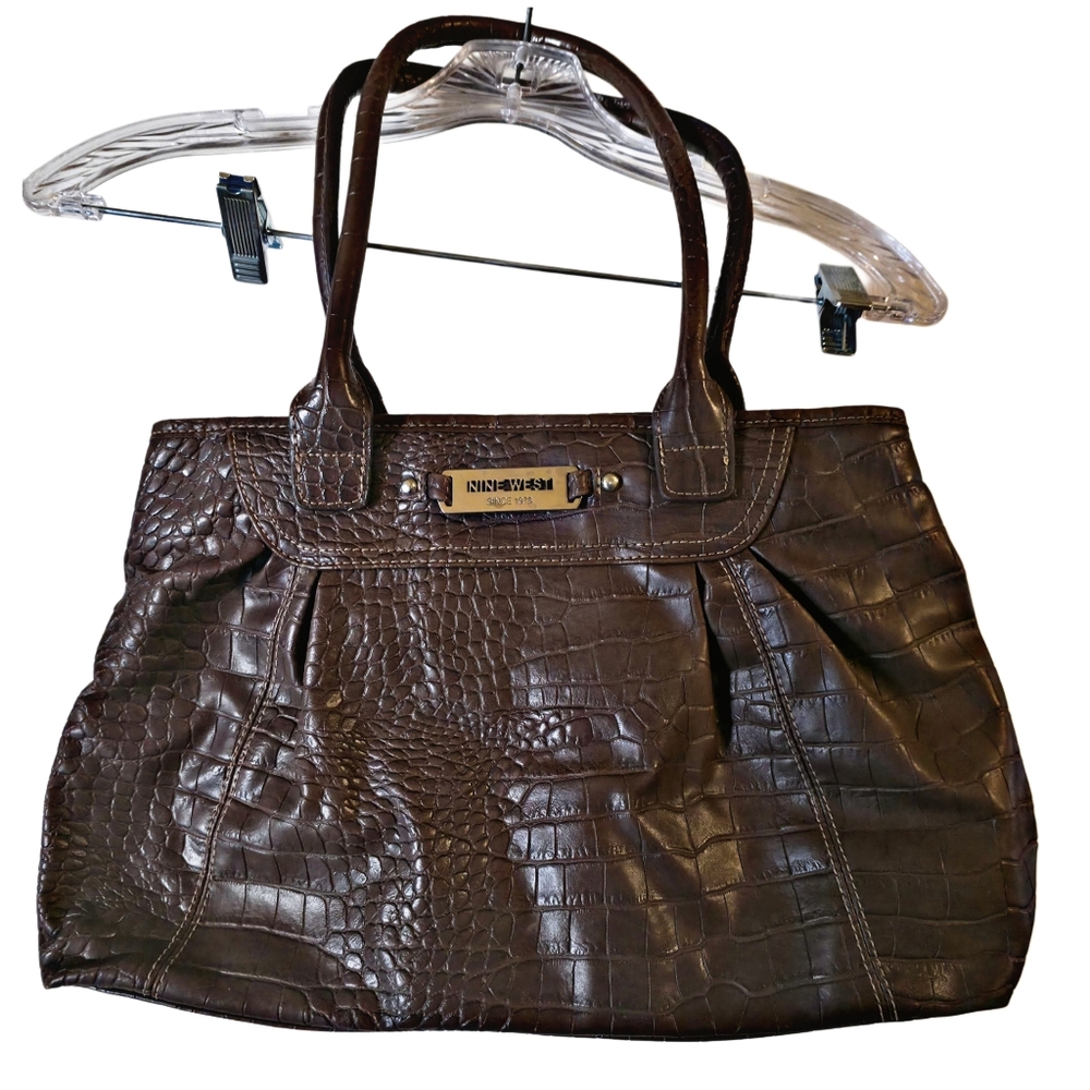 Nine West Brown Leather Shoulder Bag/Purse